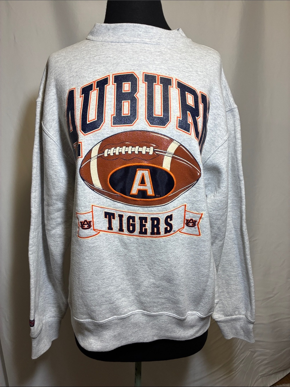Vintage Jansport Gray Auburn Tigers Football Graphic Sweatshirt with Patch